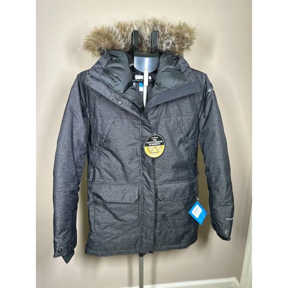 Columbia Mount Si Down Waterproof Parka Women Charcoal Grey Size XS NWT New - Picture 1 of 12